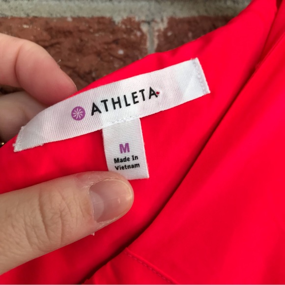 Athleta Martinique Sleeveless Wrap Dress Coral Red Size Medium - Picture 11 of 12